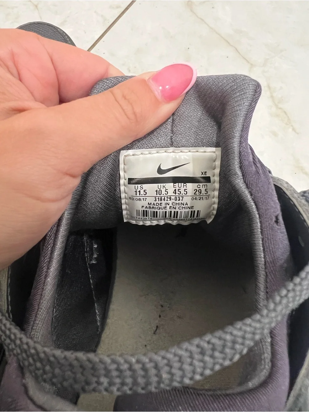 Nike Air Huarache 'Dark Grey' Sneakers Size 11.5 US